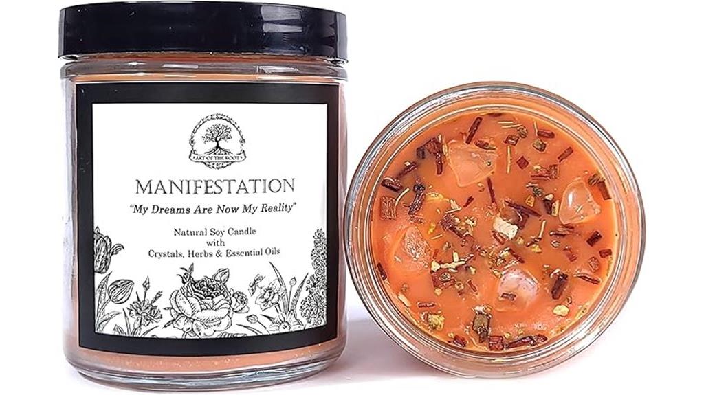 manifestation candle with citrine