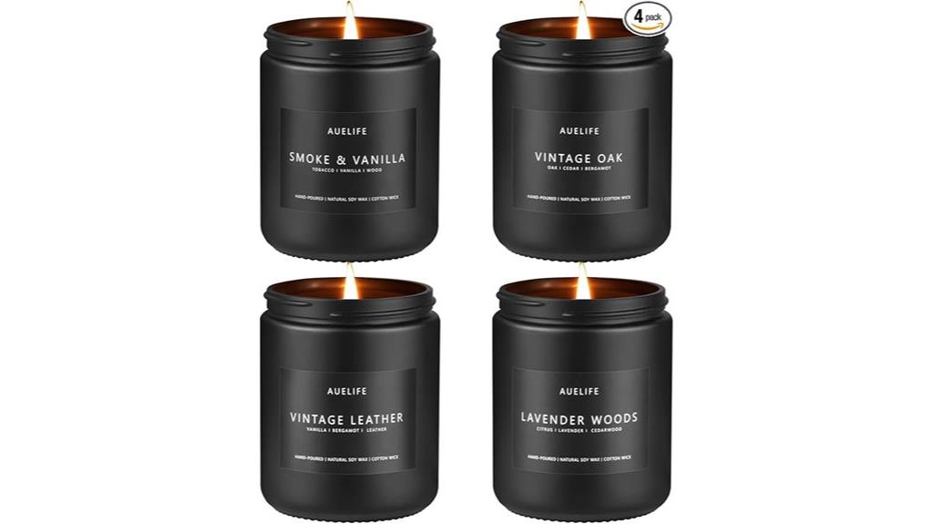 men s four scented candle set