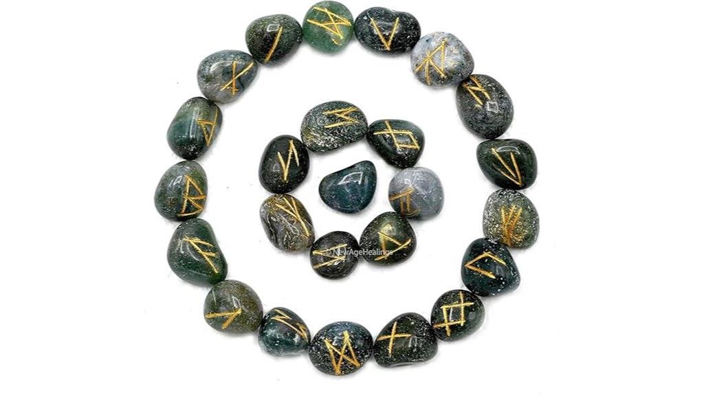 moss agate rune set