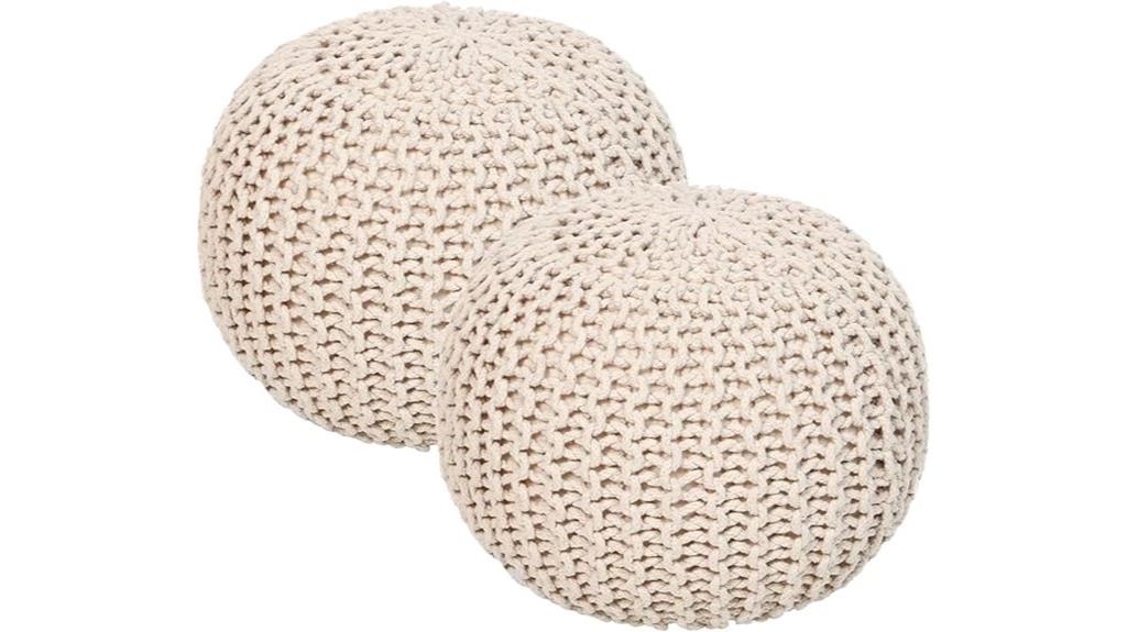 pair of round ottomans