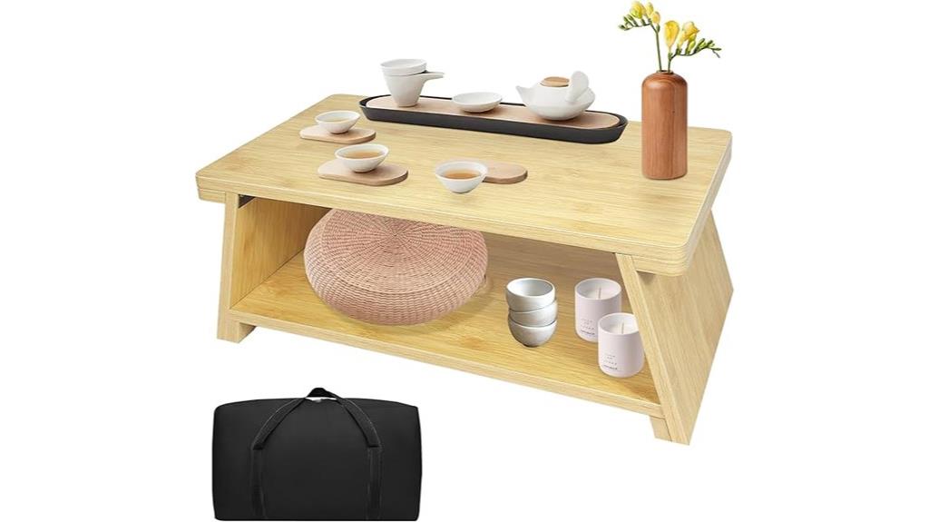 paulownia folding floor table