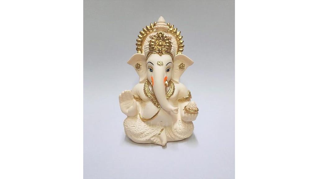 peach ivory ganesha figurine