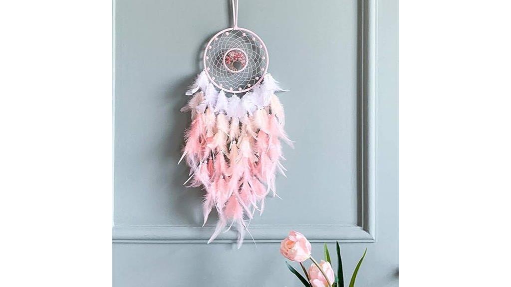 pink crystal dreamcatcher wall