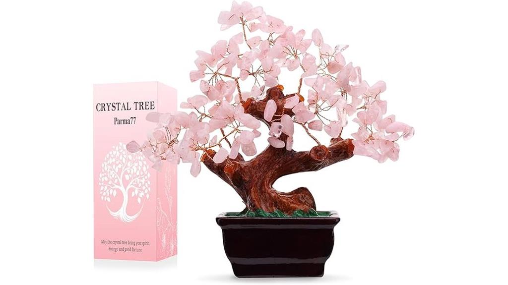 pink quartz money tree