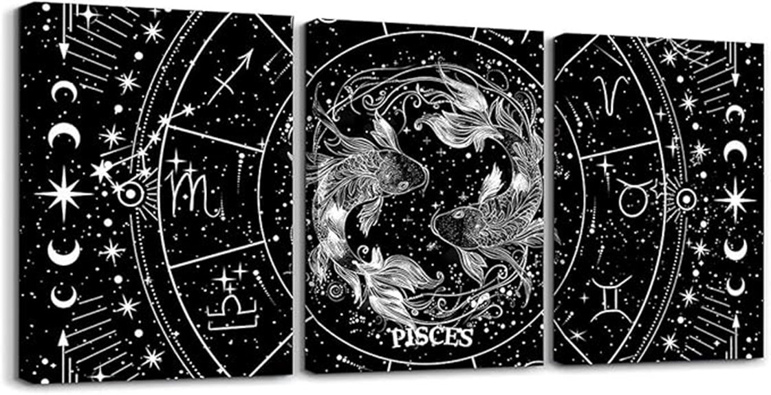 pisces zodiac canvas art