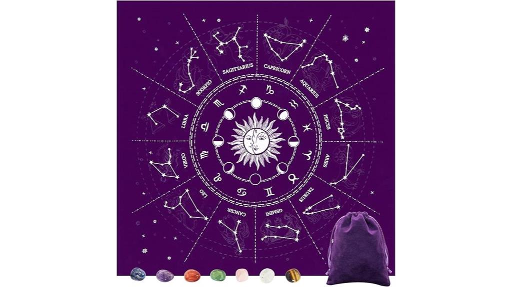 purple tarot card cloth set