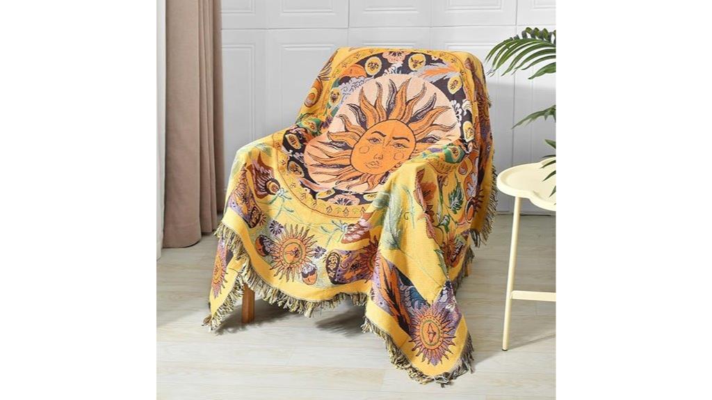 reversible cotton boho throw