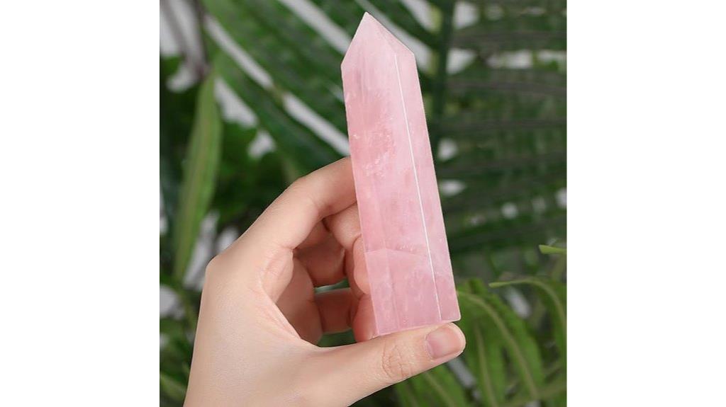 rose quartz crystal wand