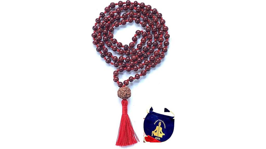 rosewood prayer beads necklace