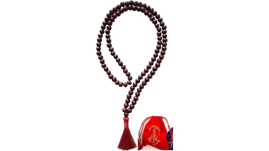 rosewood prayer beads necklace
