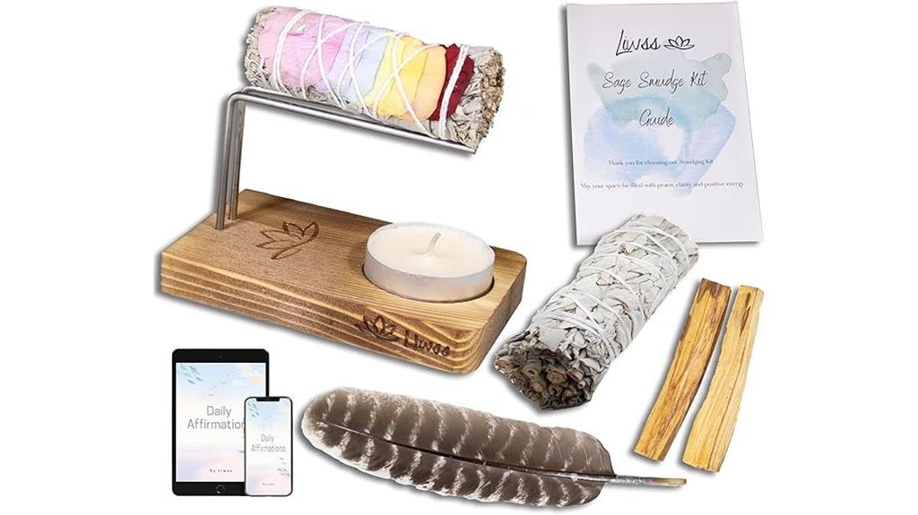 sage palo santo smudge kit