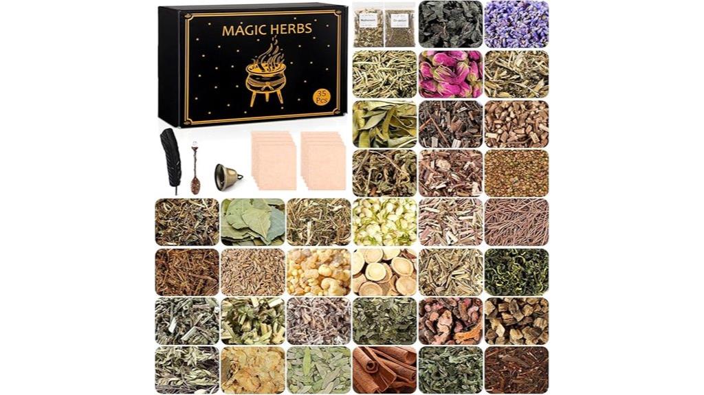 set of dried witch herbs