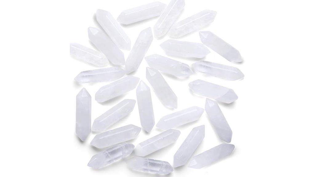 set of ten clear quartz wands