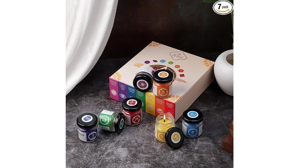 seven chakra candles gift set