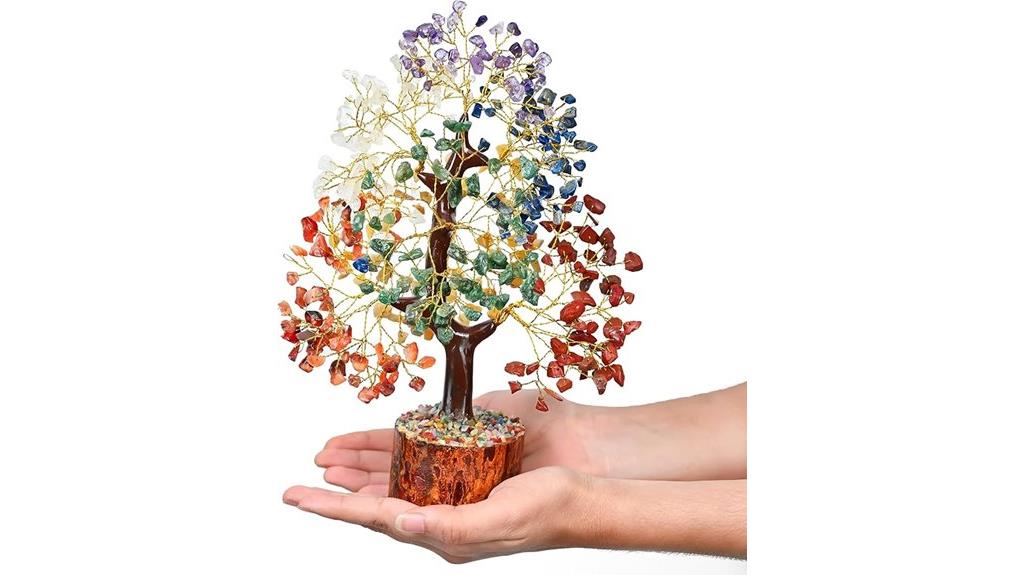 seven chakra crystal bonsai