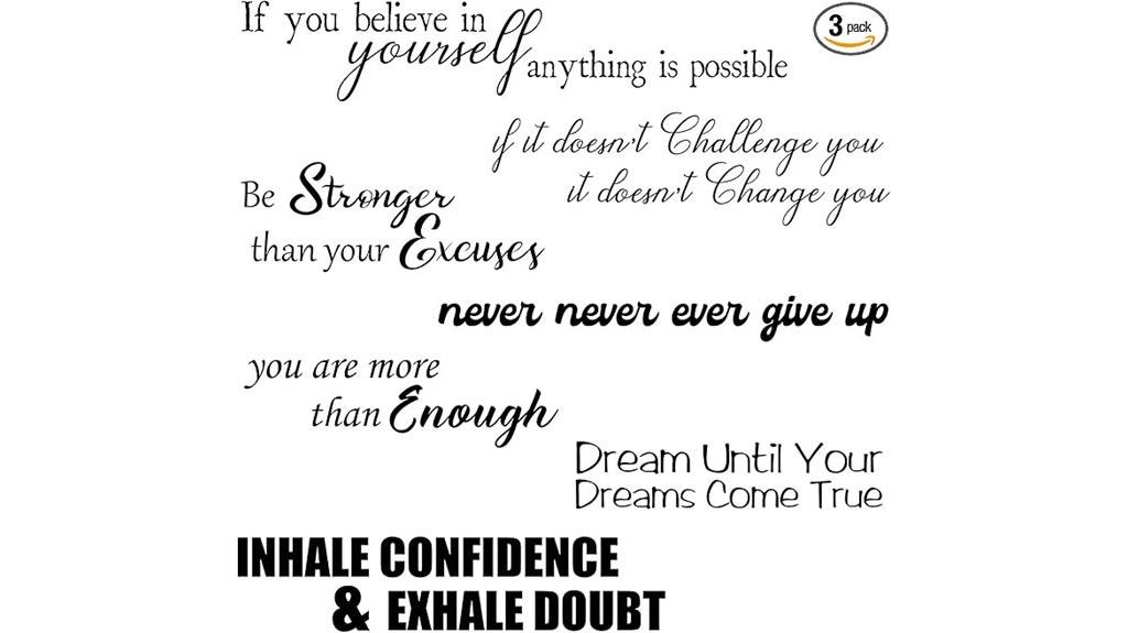 seven inspirational wall decals