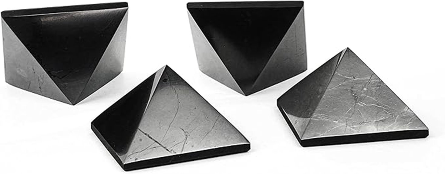 shungite pyramid stone set