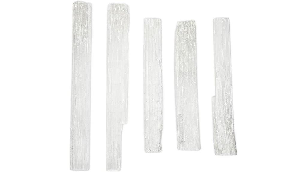 six selenite crystal wands
