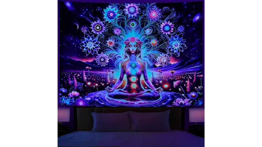 uv reactive lotus tapestry
