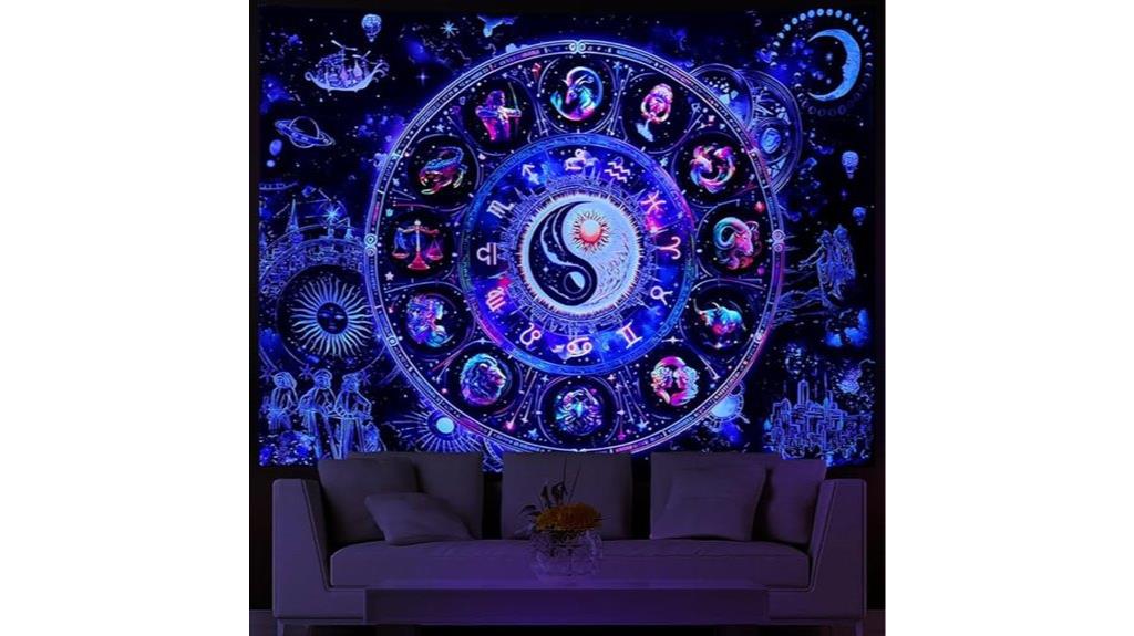 uv reactive zodiac tapestry