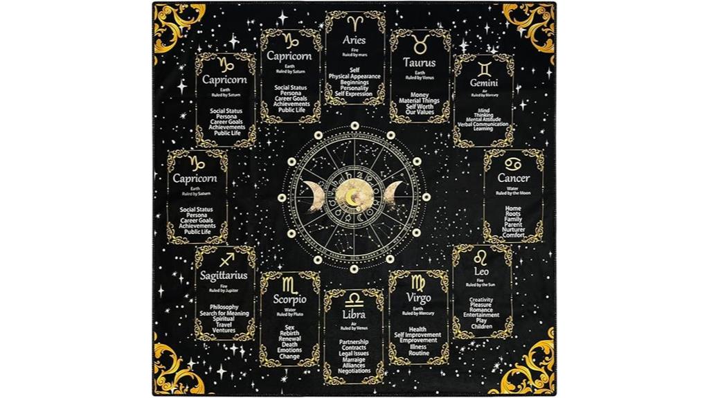 velvet tarot cloth with constellations
