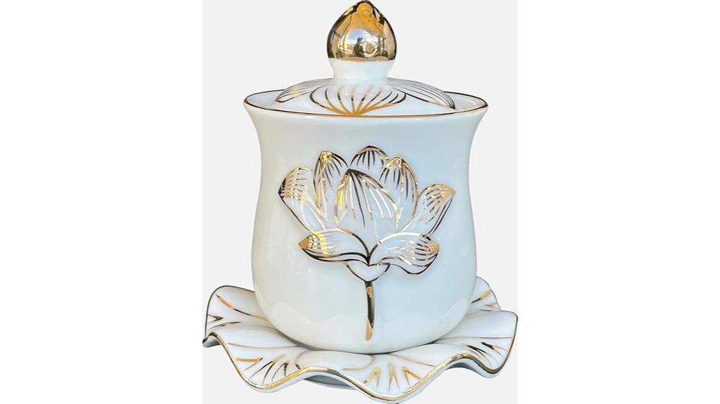 white ceramic altar cup