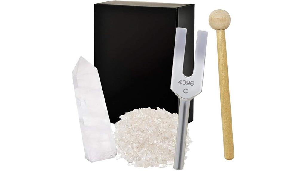 white crystal tuning forks