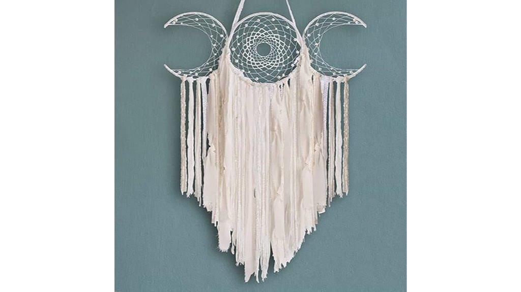 white triple moon wall hanging
