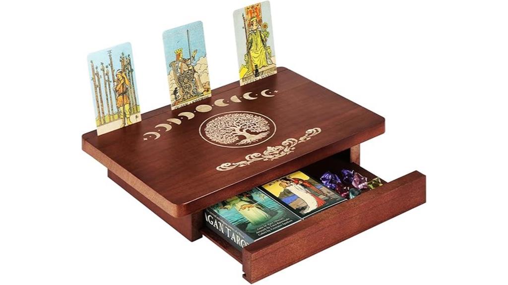 wooden meditation altar table
