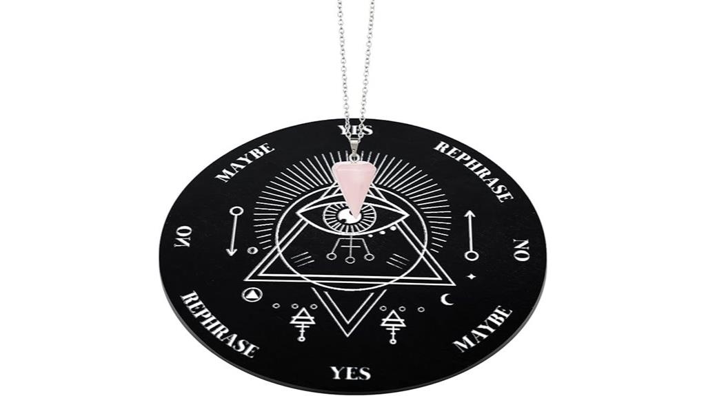 wooden pendulum with crystal