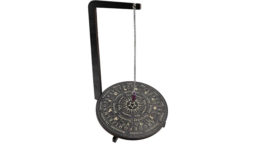 wooden pendulum with crystal
