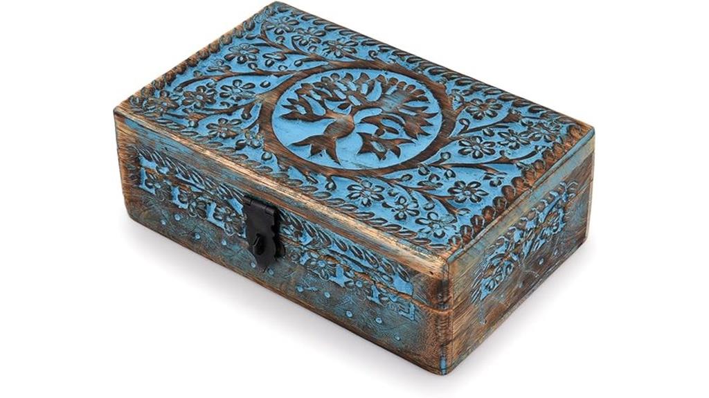 wooden tarot jewelry box