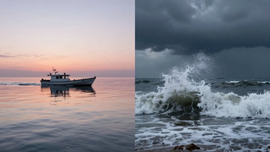 boat on varying waters